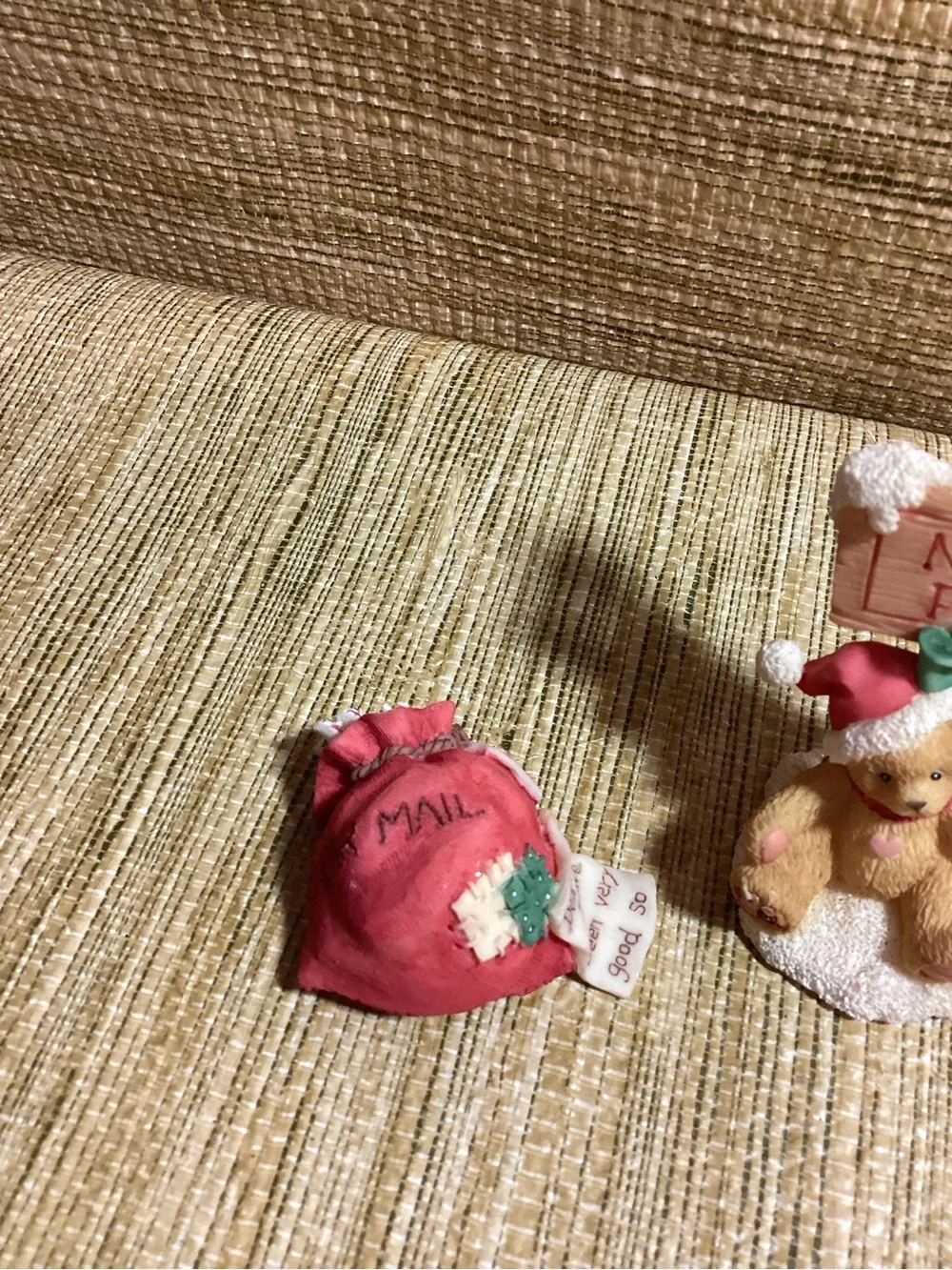 Heart of the Country Teddies Bear Ornament Set in Red and Tan -